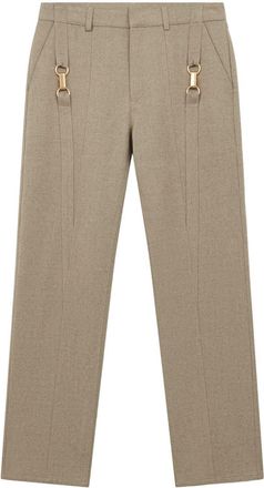 Stella McCartney hardware-detail flannel wool trousers - women - RWS Wool - 44 - Neutrals