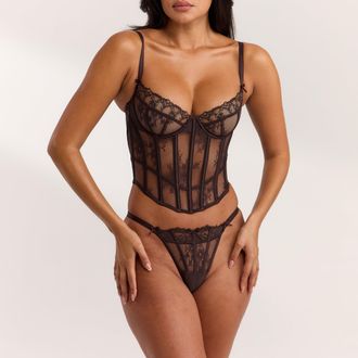 Lounge Seraphina Intimates Korset (Set) - Donker Chocoladekleurig