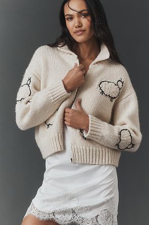 Mother The Crop Raquette Cardigan Sweater