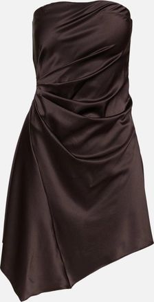 Staud Staud Womens Adriana Silk Mini Dress, Earth
