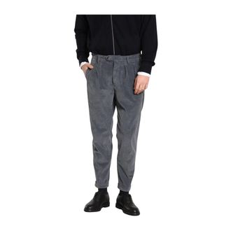 Mason's Slim-fit Trousers, male, Gray, XS, Dark Grey Corduroy Carrot Fit Trousers