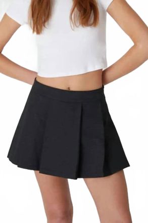 Blank Pleat Plaid Skort In Dark Grey