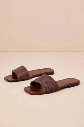Seychelles Womens Portland Leather Slide Sandal In Brown