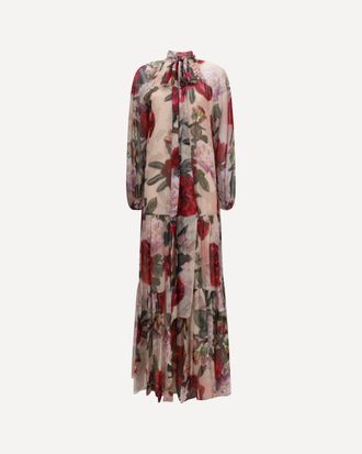 Nissa Long silk Dress with scarf detail Female 42