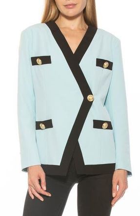 Alexia Admor Emele Oversize Contrast Trim Blazer in Halogen/Black at Nordstrom Rack, Size Medium