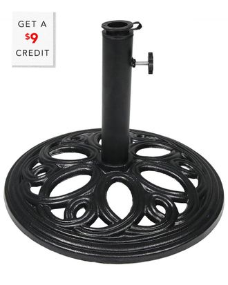 Sunnydaze Heavy-Duty Cast Iron Outdoor Patio Umbrella Base Stand/Holder With $9 Credit