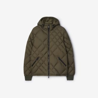 Burberry Check-stitch Nylon Doversgreen Puffer Jacket
