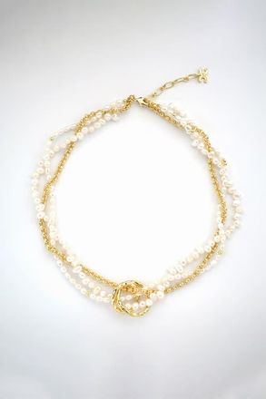 Classicharms Nina Multi-Strand Pearl Necklace in Gold at Nordstrom