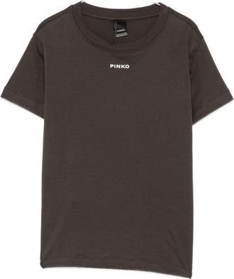 Pinko Brown Logo Crew Neck T-Shirt