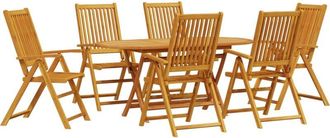 vidaXL Garden Dining Set Folding 7 pcs Brown Solid acacia wood Vidaxl