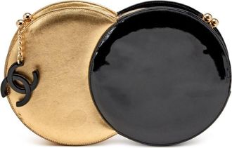 Chanel Double Circle metallic clutch bag - unisex - Lamb Skin - One Size - Gold