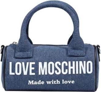 Love Moschino Katoenen Handtas met Gedetailleerd Design - Dames - Handtassen - Blauw - ONE Size - Katoen - Tassen