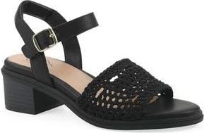 White Mountain Cortland Block Heel Sandal in Black/Burnished/Smooth at Nordstrom Rack, Size 6.5