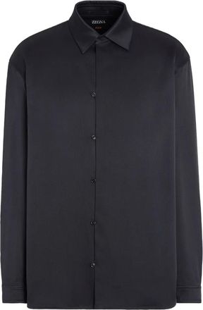 Ermenegildo Zegna Camicia in seta a maniche lunghe - Nero