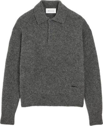 Ami Wool And Alpaca Polo With Ami Embroidery