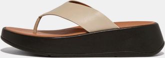 FitFlop Fitflop Womens Fit Flop Mode Leather Flatform Toe Post Sandals in Beige - Size UK 8
