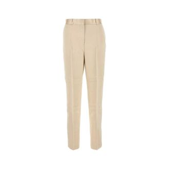 Toteme Broeken, Dames, Beige, S, Satijn, Satin Sand Broek