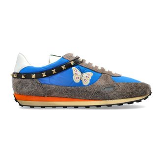 Valentino Garavani Schoenen, Heren, Veelkleurig, 44 EU, Leer, Sneakers met vintage-effect