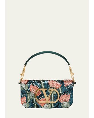 Valentino Garavani Loco Floral Sequin Clutch Bag