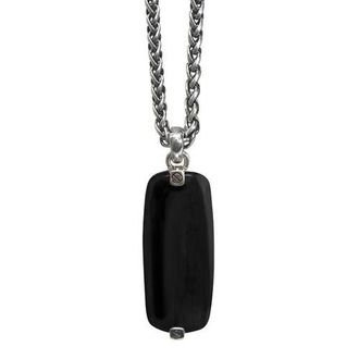 Jan Leslie Onyx Gemstone Tag Sterling Silver Pendant in Black at Nordstrom
