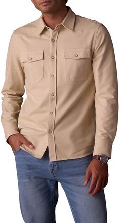 The Normal Brand Tentoma Cotton Stretch Twill Snap-Up Western Shirt in Bone at Nordstrom, Size Xx-Large