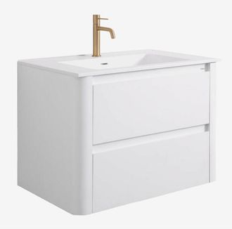 Sklum Conjunto De Mueble De Ba&ntilde;o En Madera Con Lavabo Integrado Egerton Sklum