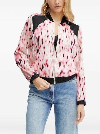 Liu Jo abstract-print bomber jacket - Pink