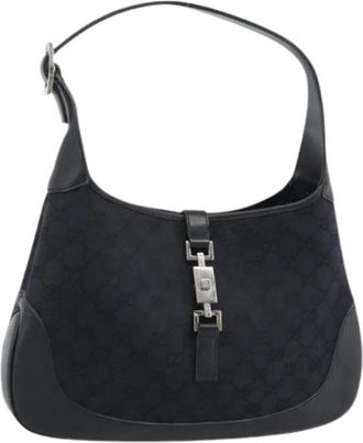 Gucci Pre-owned GG Canvas Shoulder Bag - Dames - Vintage Schoudertas - Zwart - ONE Size - Leer - Vintage