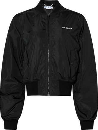 Off-white Womens Diag Bomber Black Nylon - Size Small