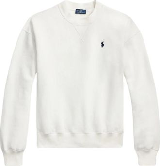 Polo Ralph Lauren Fleece Crewneck Sweatshirt - Dames - Sweatshirts - Wit - L - Katoen - Hoodies & sweatvesten
