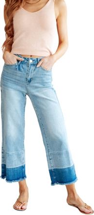 Judy Blue High Rise Wide Leg Crop Jeans In Medium Wash