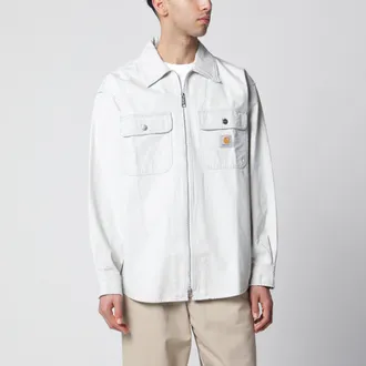 Carhartt Work in Progress Mercer striped cotton shirt jacket in white