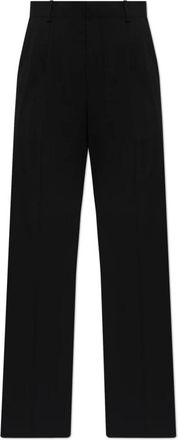 Balmain Wool Pleated Broeken - Heren - Nette broeken - Zwart - XL - Wol - Broeken