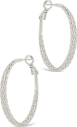 Sterling Forever Scarlett Interlaced Design Hoop Earrings in Silver at Nordstrom Rack