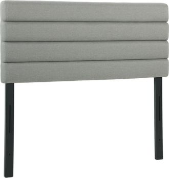 OEM Cabecero De Cama 140 Cm Tapizado En Lino Altura Ajustable De 3 Niveles 106/116/126 Cm Montado A La Pared Gris