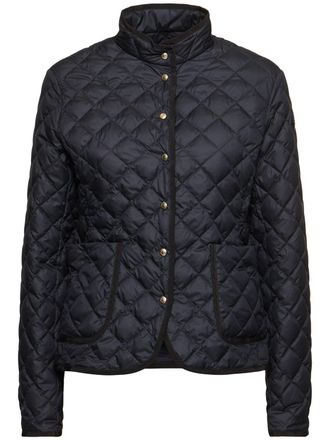 ジャケット MONCLER WHITE QUILTED JACKET IN NYLON Checkerboard quilted full-zip nylon overshirt - MONCLER