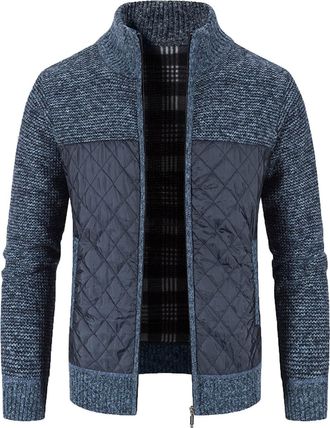 Generic Cocila Deal Of The Day Mens Fleece Mountain Jackets Stand Collar Knitted Splice Sweater Coat Casual Cardigan Stylish Outwear Bareskin Tactical Hoodie 