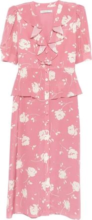 Alessandra Rich Chemisier midi a fiori - Rosa