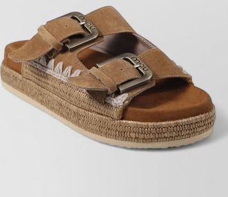 Mou leather two buckle sandals