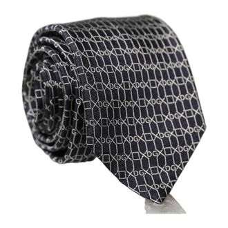 Dolce & Gabbana Ties, male, Black, Size: ONE SIZE Geometric Silk Necktie