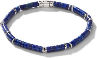 John Hardy Heishi Bracelet, Gemstones, Sterling Silver in Blue at Nordstrom, Size Large