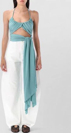 Alaia halterneck wrap top cut-out detail