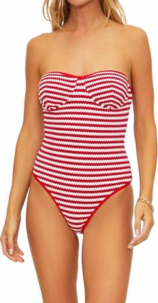 Beach Riot Hayes One Piece In Crimson Stripe