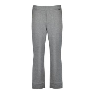 Moncler Leggings, male, Gray, Size: L Leather Logo Cotton Blend Sweatpants