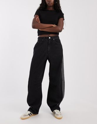 adidas Originals Jeans a cilindro neri-Nero