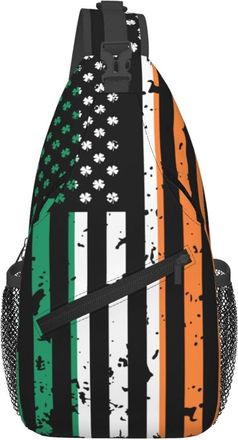 Generic Irish American Flag Cross Body Bag Trendy Shoulder Bag Lightweight Fanny Pack For Shopping Sports Camping