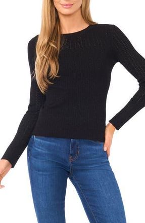 Ted Baker Metallic Pointelle Sweater in Black/Bronze at Nordstrom Rack, Size X-Small