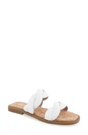 Aerosoles Colette Slide Sandal in Bright White Faux Leather at Nordstrom Rack, Size 7.5