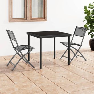 vidaXL Vidaxl - Sillas De Jard&iacute;n Plegables 2 Unidades Acero Y Textilene Negro