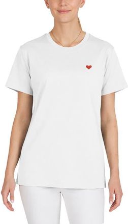 Dalix Womens Pixel Heart Jersey Relaxed Tee in White at Nordstrom, Size Xx-Large